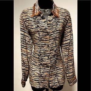 Vintage Tiger Stripe Silk Blouse
